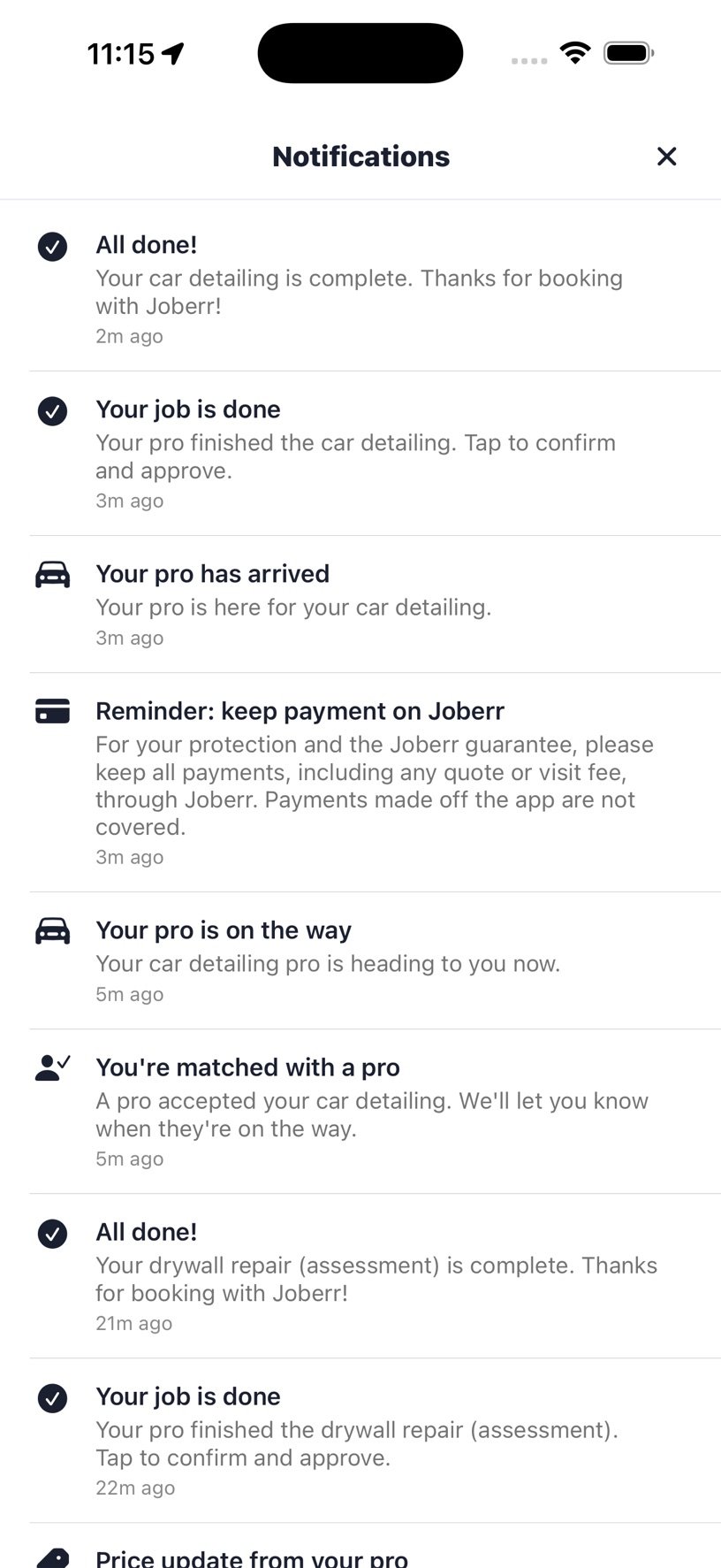 Order notifications