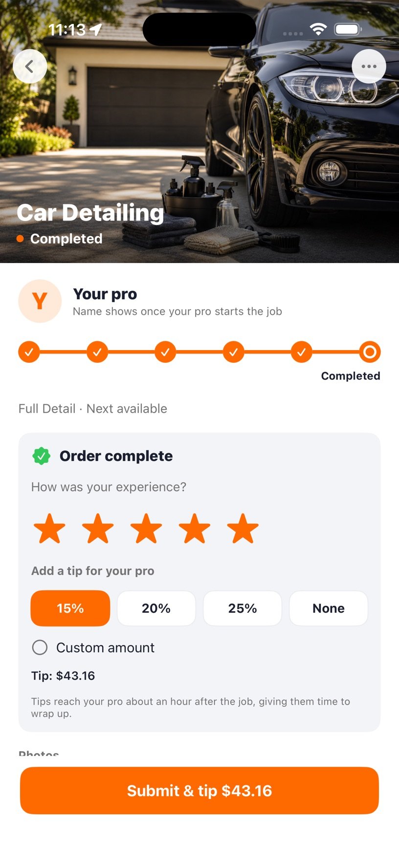 Rate and tip your pro